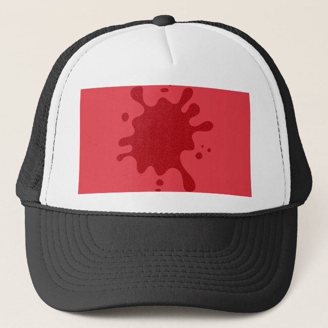 Custom Tomato Red Splash Trucker Hat Truckerkappe (Vorderseite)