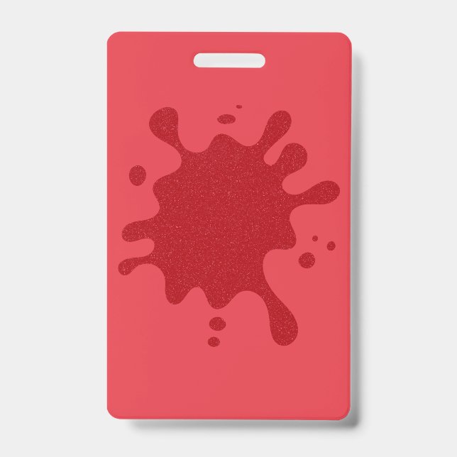 Custom Tomato Red Splash Vertikales Abzeichen Ausweis (Vorderseite)