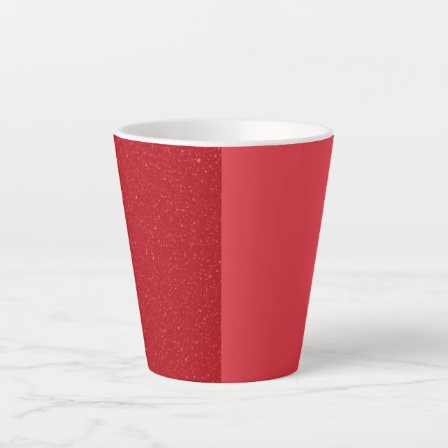 Custom Tomato Red Split Latte Mug Milchtasse (Vorderseite)