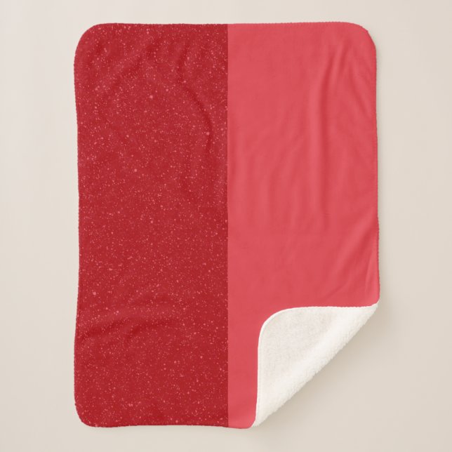Custom Tomato Red Split Sherpa Blanket Sherpadecke (Vorderseite)