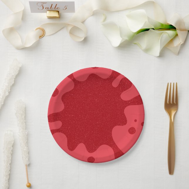 Custom Tomato Red Spritzer Paper Teller (Hochzeit)