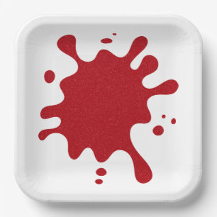 Custom Tomato Red Spritzer Party Paper Plate Pappteller