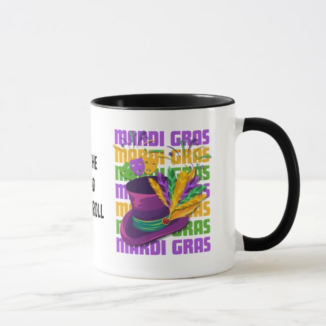 Custom Top Hat Feathers MARDI GRAS Tasse (Rechts)