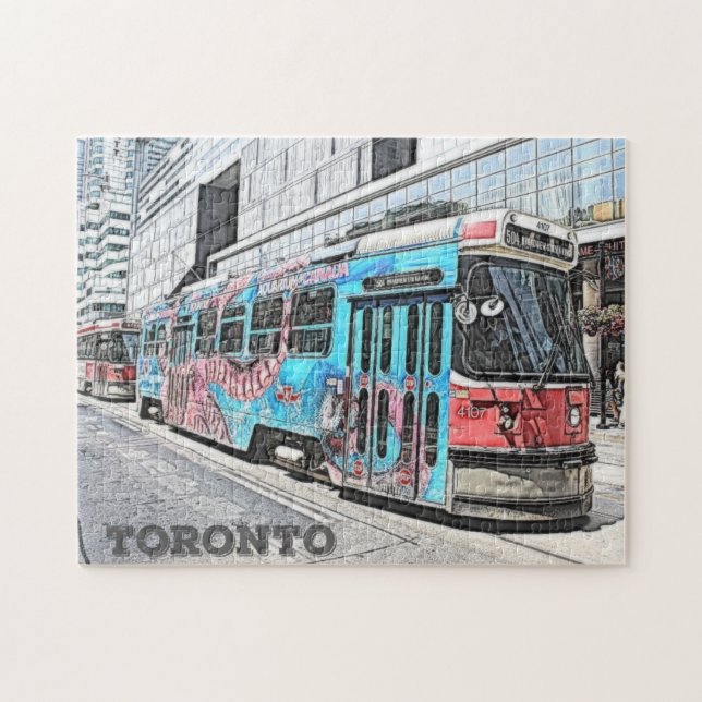 Custom Toronto Bus Street Car Light Rail City Puzzle (Horizontal)