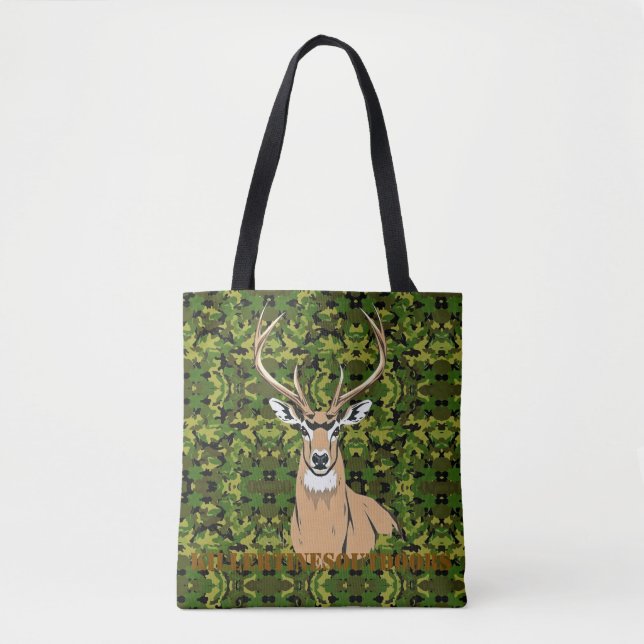 Custom tote bag with whitetail design (Vorderseite)