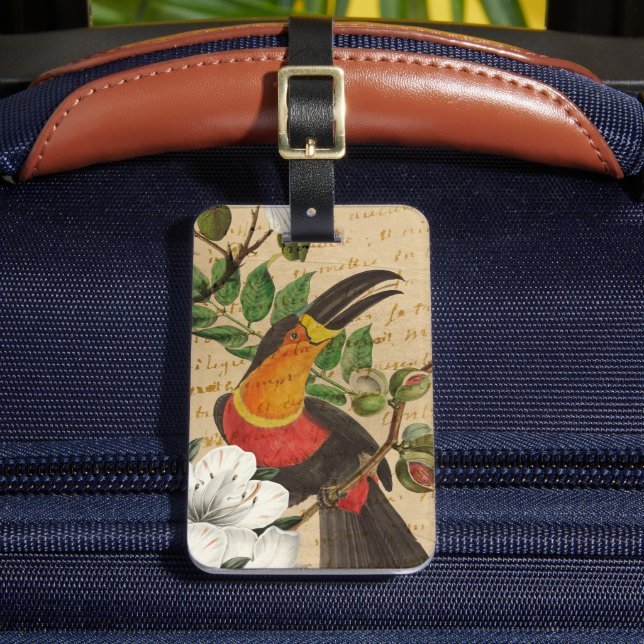 Custom Toucan Tropical Gepäckanhänger (Vorderseite Insitu 2)