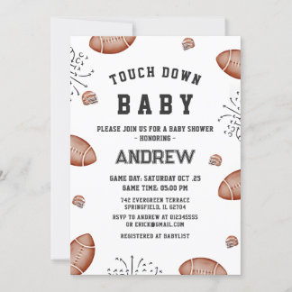 Custom Touchdown American Football Baby Dusche Einladung