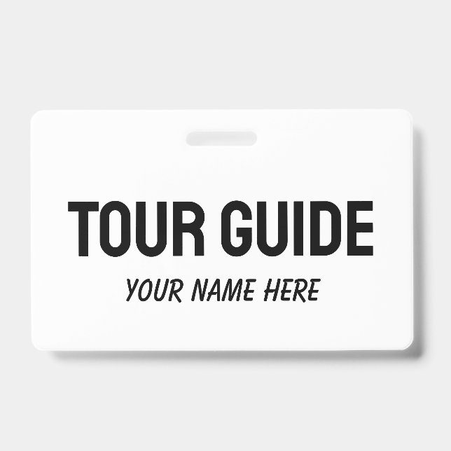 Custom tour guide name badge with clip or string ausweis (Vorderseite)