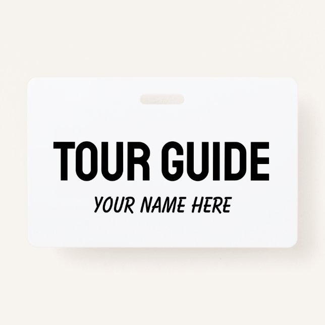 Custom tour guide name badge with clip or string ausweis (Vorderseite)