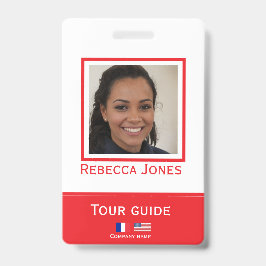 Custom tour guide photo name langage badge ID card Ausweis