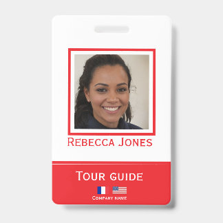 Custom tour guide photo name langage badge ID card Ausweis