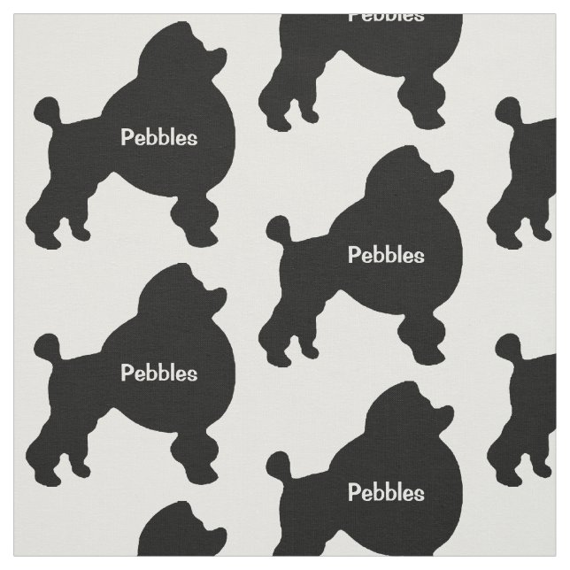 Custom Toy Poodle Dog Silhouette Stoff (Muster)