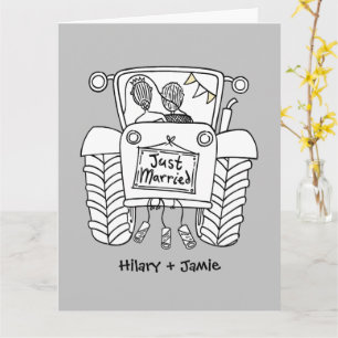 Custom Traktor Country Barn Rustic Wedding Card Karte