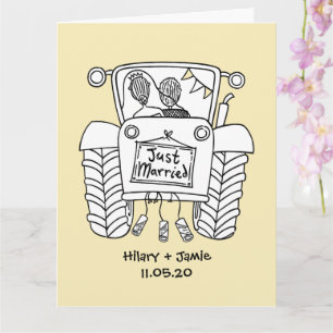 Custom Traktor Country Barn Rustic Wedding Card Karte