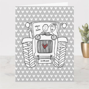 Custom Traktor Country Stall Rustikale Hochzeit Karte