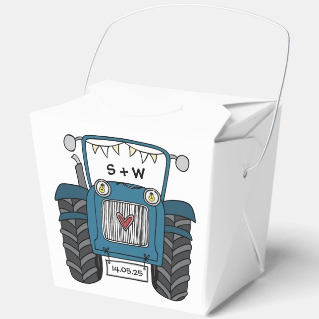 Custom Traktor Country Wedding Themed Favor Box Geschenkschachtel (Vorderseite)