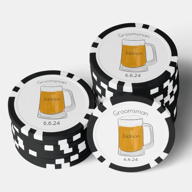 Custom Trauzeuge Trauzeuge Beer Wedding Pokerchips (Stapel)