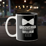 Custom Trauzeuge Trauzeuge Wedding Zweifarbige Tasse<br><div class="desc">Personalisieren Sie den Namen für Ihren Trauzeuge,  Trauzeuge oder jeden anderen Hochzeitsgast. Entwickelt von Thisisnotme©</div>