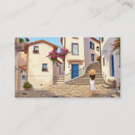 Custom Travel Agent Business Card with Cityscape Visitenkarte