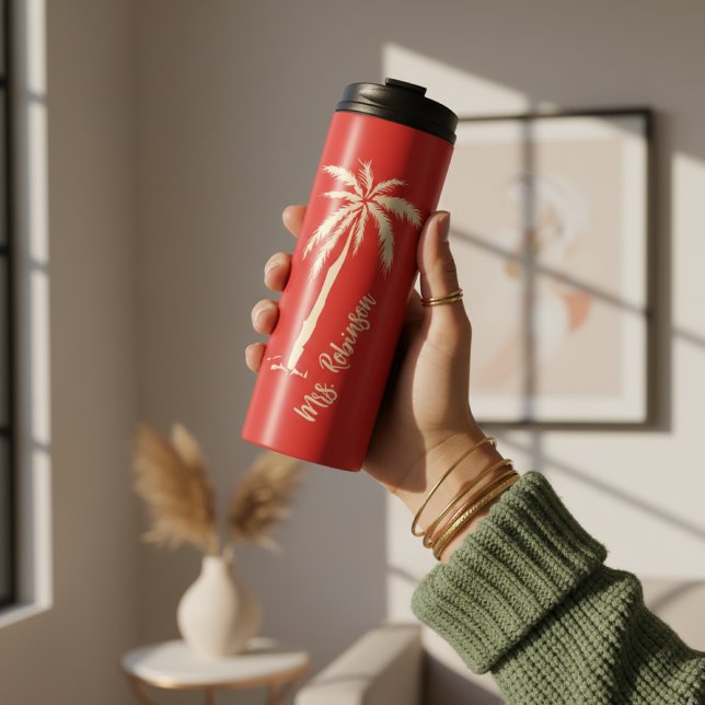 Custom Travel Couple Tumbler for Wedding Gift Thermosbecher (Travel Couple Insulated Tumbler – Personalized Wedding, Anniversary & Bachelorette Gift)