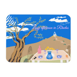 Custom Travel Greek afternoon olive tree scenery Magnet