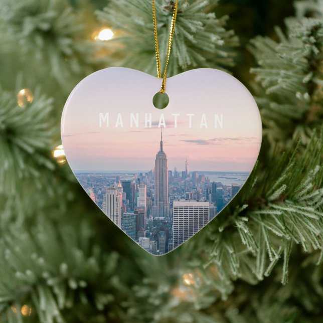 Custom Travel NYC Manhattan New York Keramik Ornament (Baum)