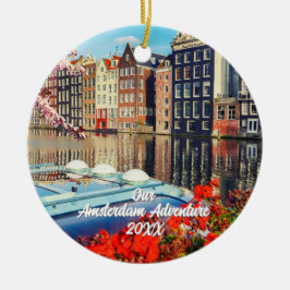 Custom Travel Photo Christmas Tree Keramik Ornament