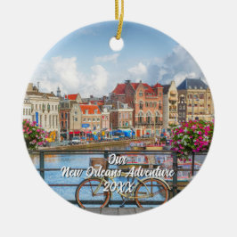 Custom Travel Photo Christmas Tree Keramik Ornament