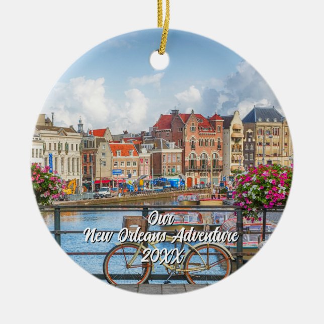 Custom Travel Photo Christmas Tree Keramik Ornament (Vorne)