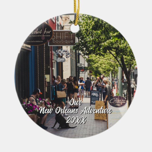 Custom Travel Photo Christmas Tree Keramik Ornament (Vorne)