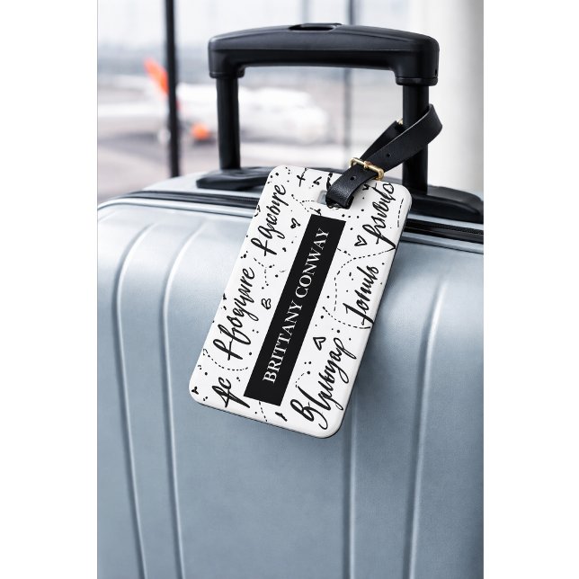 Custom Travel Typography Luggage Tag Gepäckanhänger (Von Creator hochgeladen)