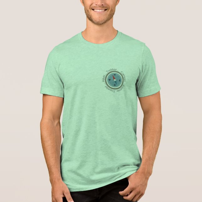 Custom "Traveler & Explorer" Compass T-Shirt – Min Tri-Blend Shirt (Vorderseite)