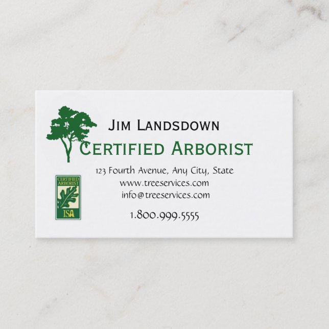 Custom Tree Arborist Business Card Visitenkarte (Vorderseite)