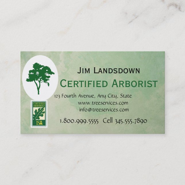 Custom Tree Arborist Business Card Visitenkarte (Vorderseite)