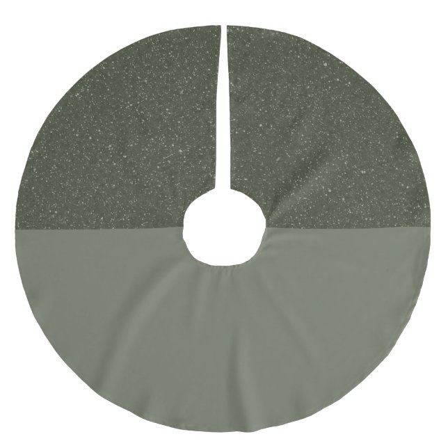 Custom Tree Skirt - Moss Green Split Design Polyester Weihnachtsbaumdecke (Vorderseite)