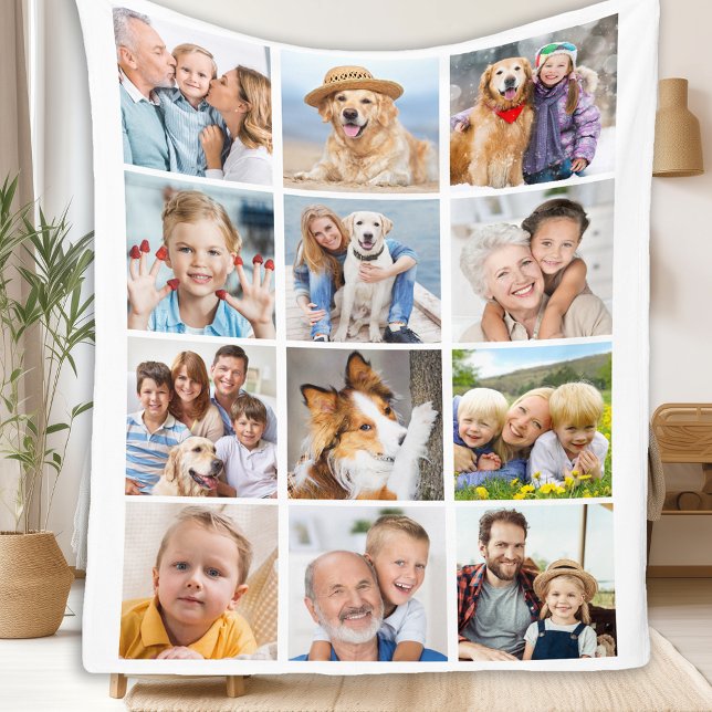Custom Trendy 12 Fotos Collage Family Geburtstag Fleecedecke (Von Creator hochgeladen)