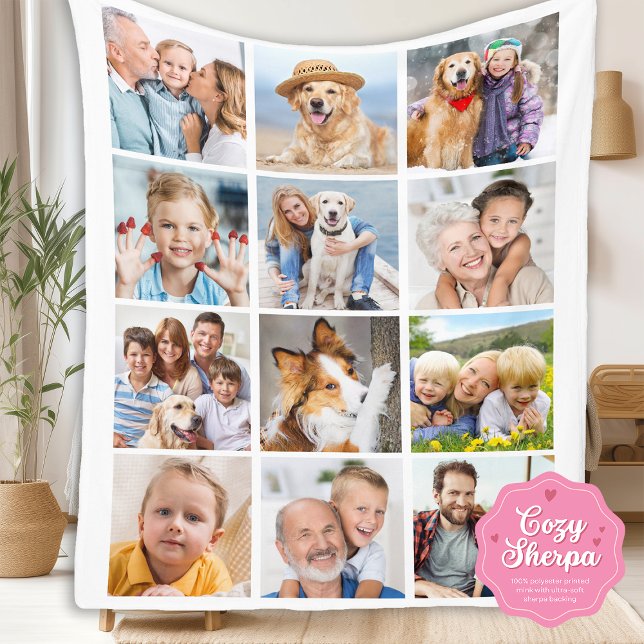 Custom Trendy 12 Photos Collage Family Birthday  Sherpadecke (Von Creator hochgeladen)