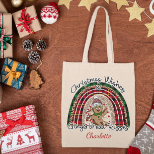 Custom Trendy Christmas Wünsche Gingerbread Kisses Tragetasche