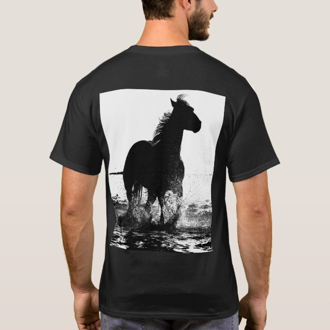 Custom Trendy Elegante Modernes Reiten Pop Kunst,  T-Shirt (Rückseite)