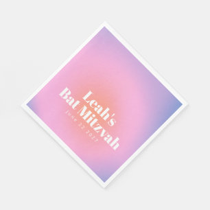 Custom Trendy Gradient Lavender Lila Bat Mitzvah Serviette