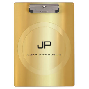 Custom Trendy Imitats Gold Monogram Elegant Classi Klemmbrett