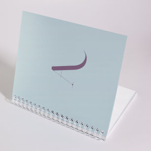 Custom Trendy Initial Name Pastel Blue Typografy Notizbuch