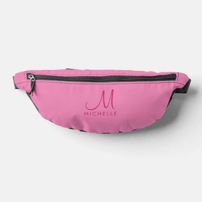 Custom Trendy Stylish Modern Pink Monogram Name Bauchtasche (Ablage )