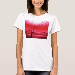 Custom Trendy Tree Red White Elegante Moderne T-Shirt