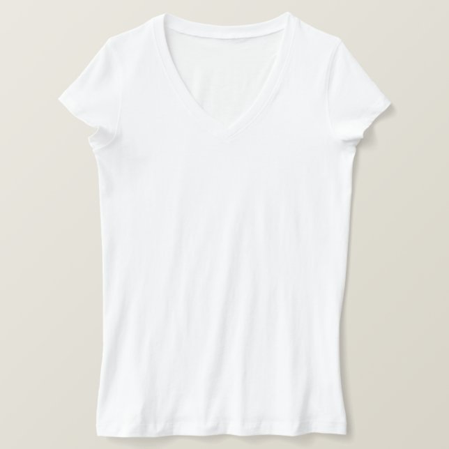Custom Trendy V-Neck White T - Shirt (Design vorne)