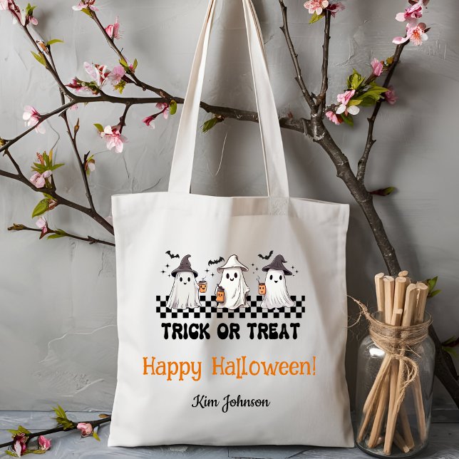 Custom Trick oder Treat Halloween Candy Tote Bag Tragetasche (Von Creator hochgeladen)