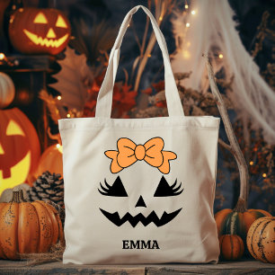 Custom Trick oder Treat Halloween Tote Bag für Mäd Tragetasche