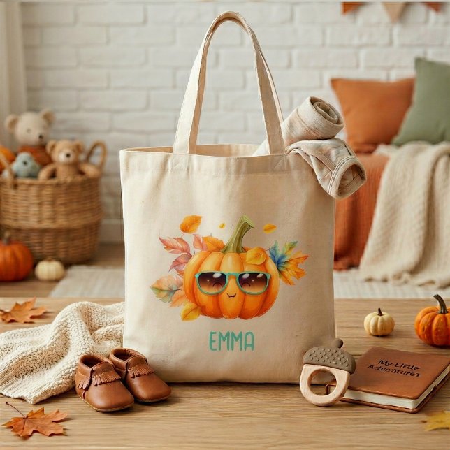 Custom Trick oder Treat Orange Pumpkin Fun Hallowe Tragetasche (Von Creator hochgeladen)