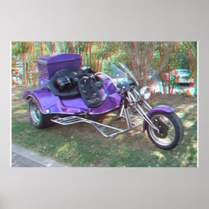 Custom Trike 3D Anaglyph Foto Poster