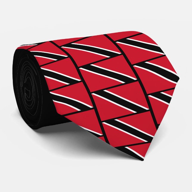 Custom TRINIDAD FLAG Monogram Neck Tie Krawatte (Gerollt)